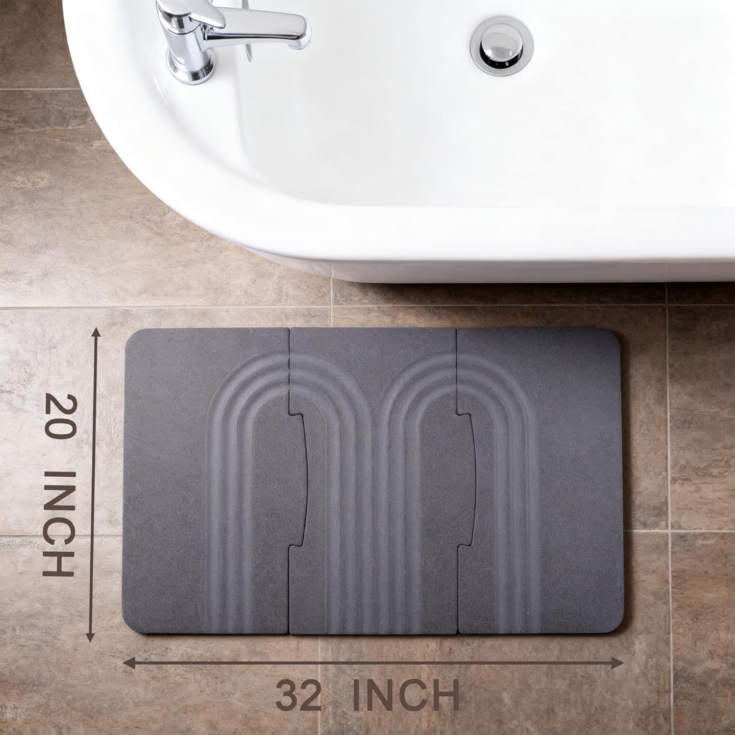 32 * 20 Stone Bath Mat Extra Large Diatomaceous Earth Non-Slip Shower Mat Quick Drying Diatomite Bath Stone Mats for Bathroom - Image 2