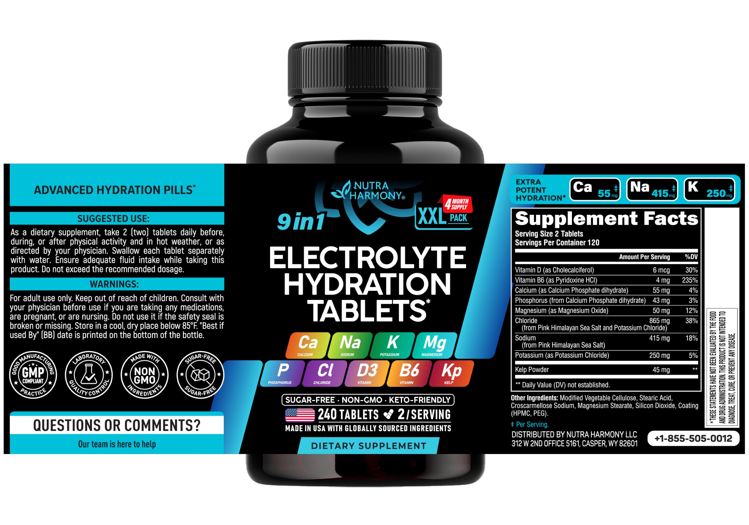 Electrolyte Tablets with Magnesium, Sodium, Potassium, Chloride - 240 Tabs — Amazon image 2