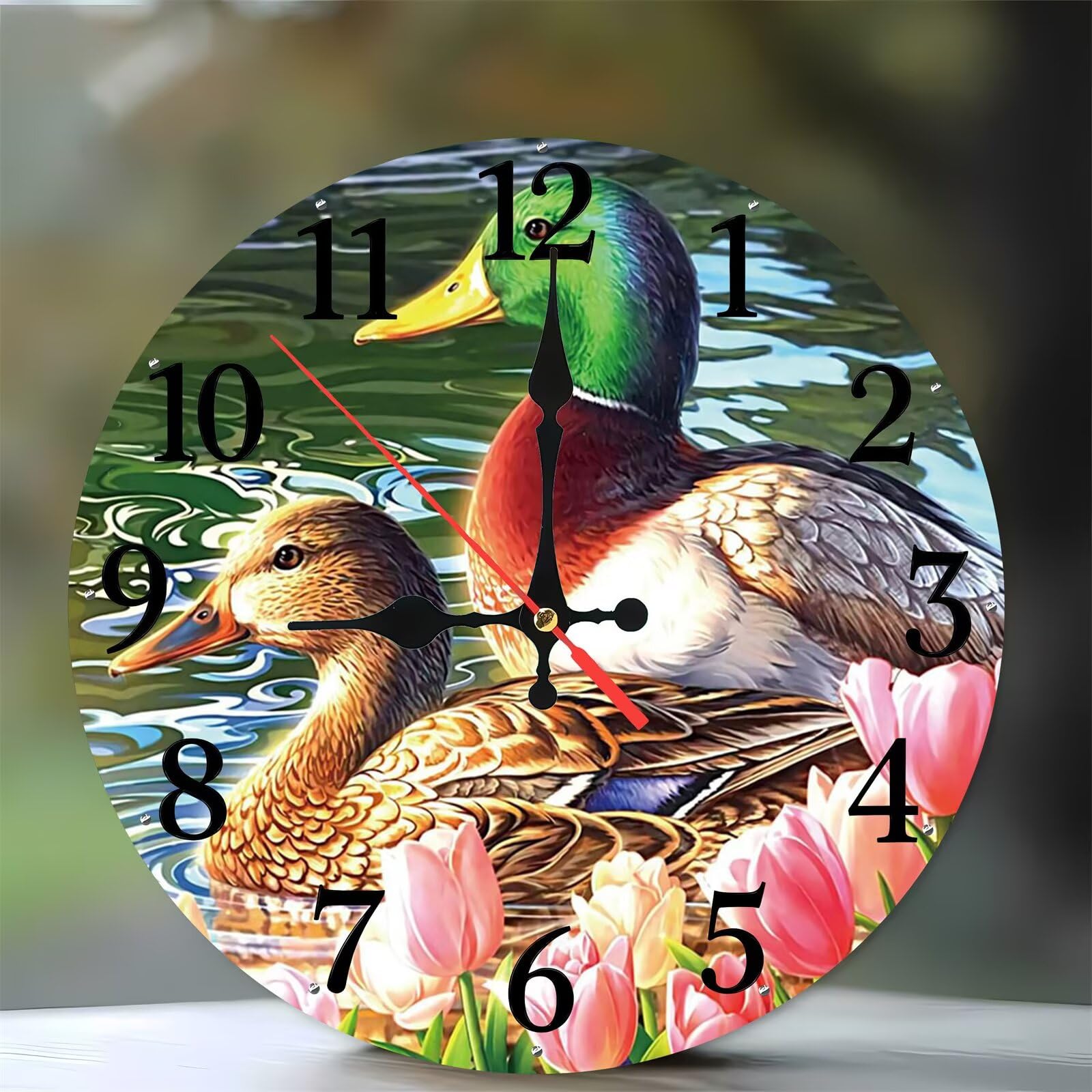 Horloge murale colvert 35 cm en bois avec mécanisme silencieux de haute précision