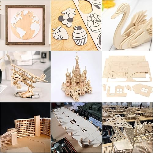 Vista 7 de 20 hojas de madera de tilo, 1/16 x 12 x 8 pulgadas, láminas finas de madera contrachapada para manualidades