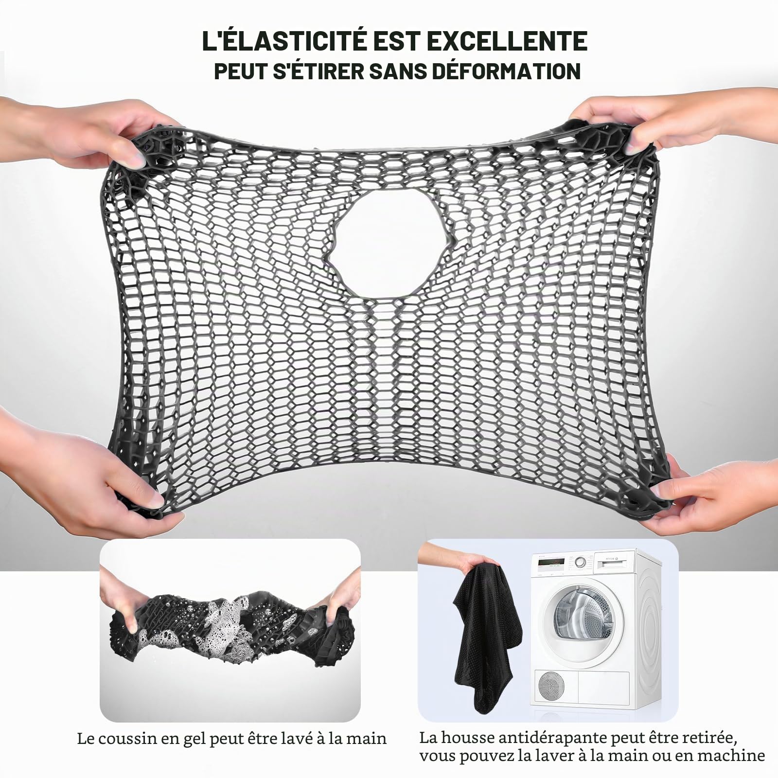 Coussin de siège en gel épais pour kayak, bateau de pagaie, soulagement de la douleur du coccyx sciatique, coussin de siège double épais pour la maison, la voiture, le fauteuil roulant, la