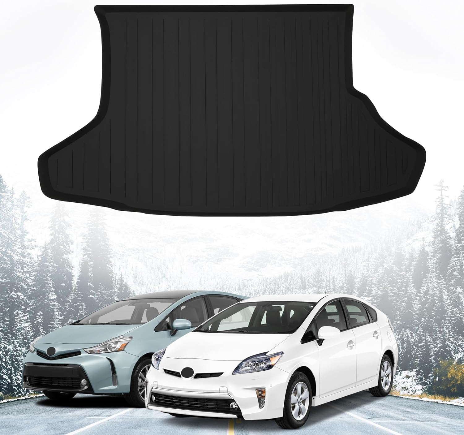Premium Cargo Liner for Toyota Prius 2010-2015 - 100% Protection - Custom Fit Car Trunk Mat - Easy-to-Wash & All-Season Black Cargo Mat - 3D Shaped Laser Measured Trunk Liners for Toyota Prius.