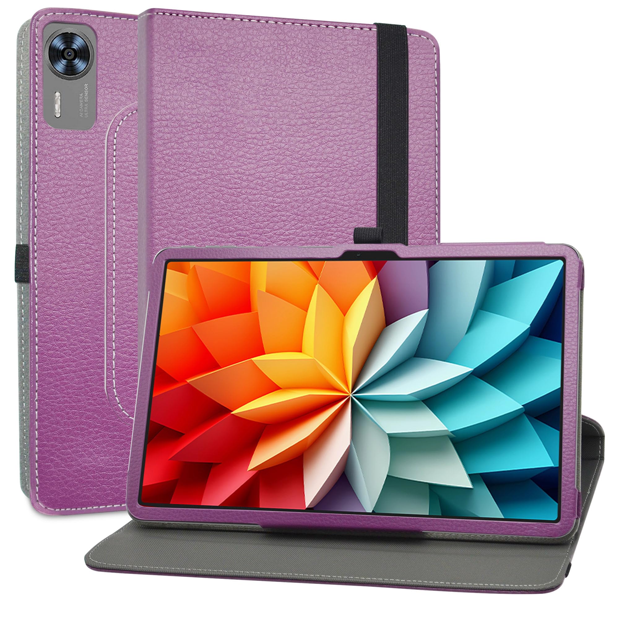 MAMA MOUTH Hülle Für Blackview MEGA 8 Tablet – 360° Drehbar, Mit Standfunktion & Kunstleder (Violett)