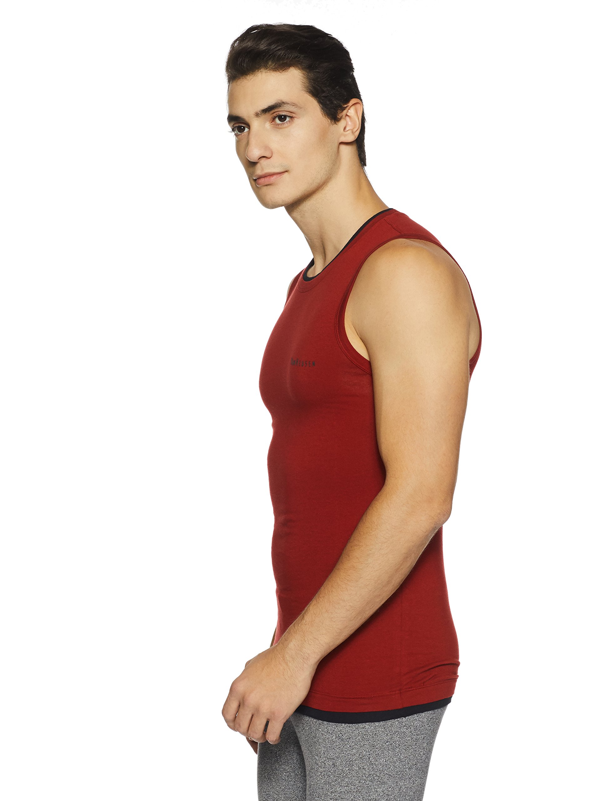 Van Heusen Athleisure Men Gym Vest - Cotton Spandex - Quick Dry, Ultra Soft, Shape Retention_60081_Tomato_XL