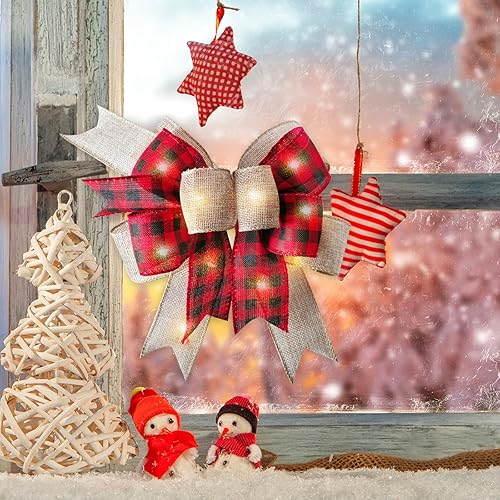 Miniatura 8 de Corona grande de Pascua con lazo de arpillera con alambre con huevos de conejo, adornos de puerta para el día de Pascua, árbol, decoraciones de