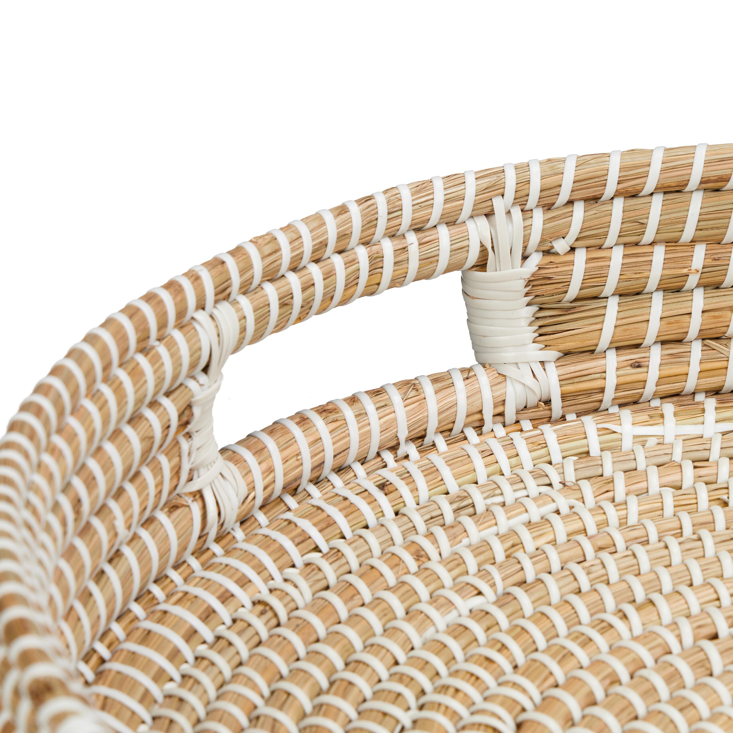 Vassoio da Portata, Set 2 Ciotole 32 e 25 cm, Centrotavola Svuotatasche Rotondo, Aspetto Vimini, Naturale, Relaxdays | Leroy Merlin