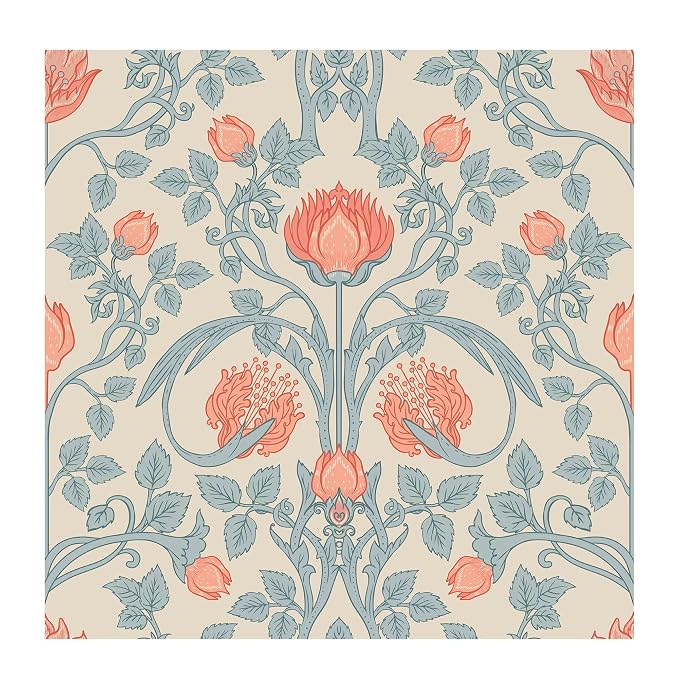 PAPER PLANE DESIGN Vintage Floral Self Adhesive Wallpaper Waterproof Scratch Resistant-1 Roll Size 2 X 12 Feet