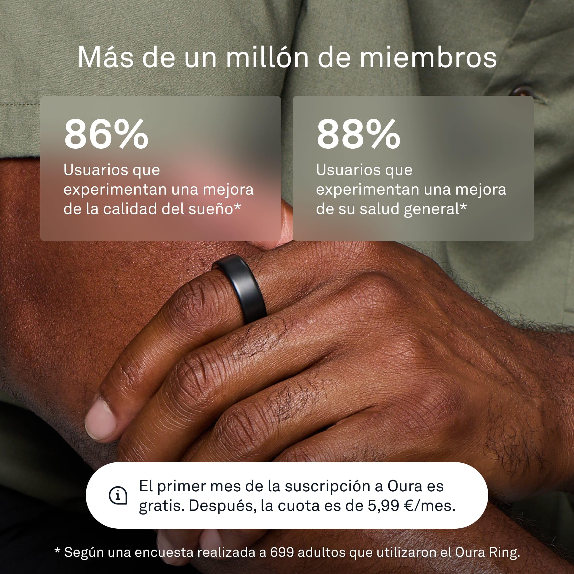 OURA Ring 4 Anillo Inteligente - Stealth - Talla 7 | Averigua tu Talla con el Kit de Tallaje Ring 4 | Monitoriza el sueño, la FC, el estrés y más - hasta 8 días de autonomía
