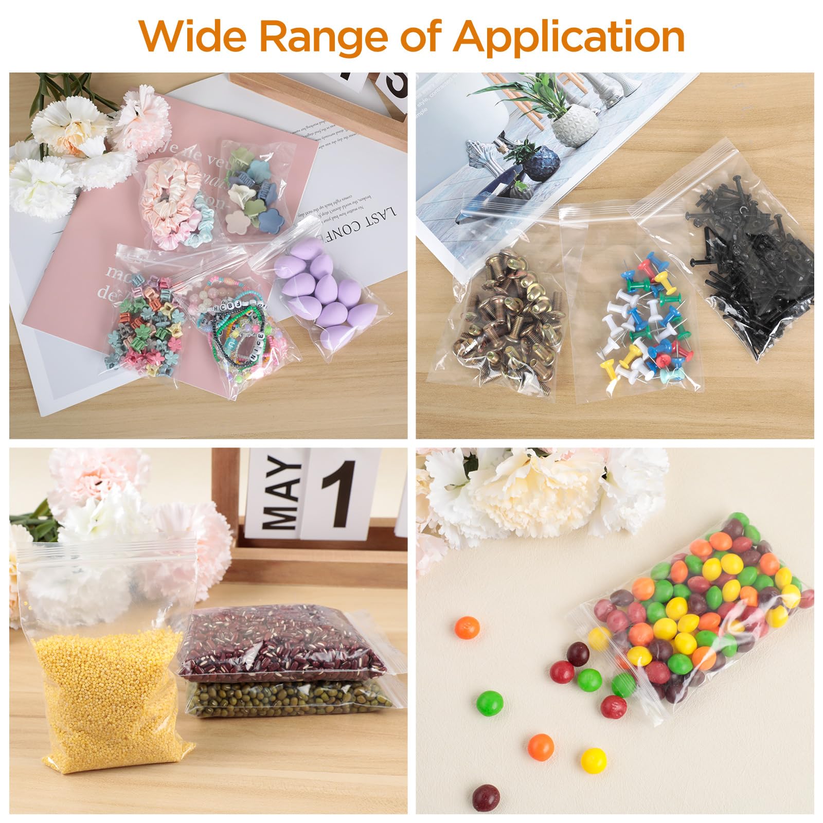 Sacchetti Richiudibili In Plastica Trasparente, 10x10 Cm, 100 Pezzi, Atossici E Sicuri Per Alimenti, Perfetti Per Gioielli E Biglietti