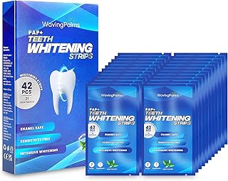 Whitening Strips, Teeth whitening, Teeth whitening Strip, 42 Upgraded Sensitivity Free Teeth Whitening Strips, Peroxide Free, 21 Treatments for Teeth whitening, Professional and Safe White Strips