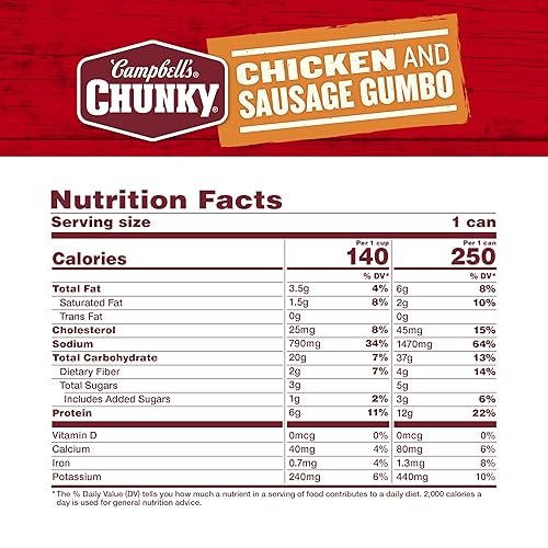 Miniatura 2 de Campbell's Chunky - Sopa gumbo de pollo y salchicha, lata de 16.1 onzas, caja de 8 unidades