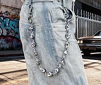 Vista 80 de Cadenas punk unisex para pantalones, cadenas de cinturón de alta resistencia, pantalones de hip hop, cadena de jeans con cierres de langosta