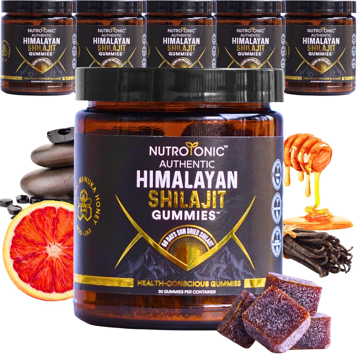 Organic SHILAJIT GUMMIES by NutroTonic Sugar Free