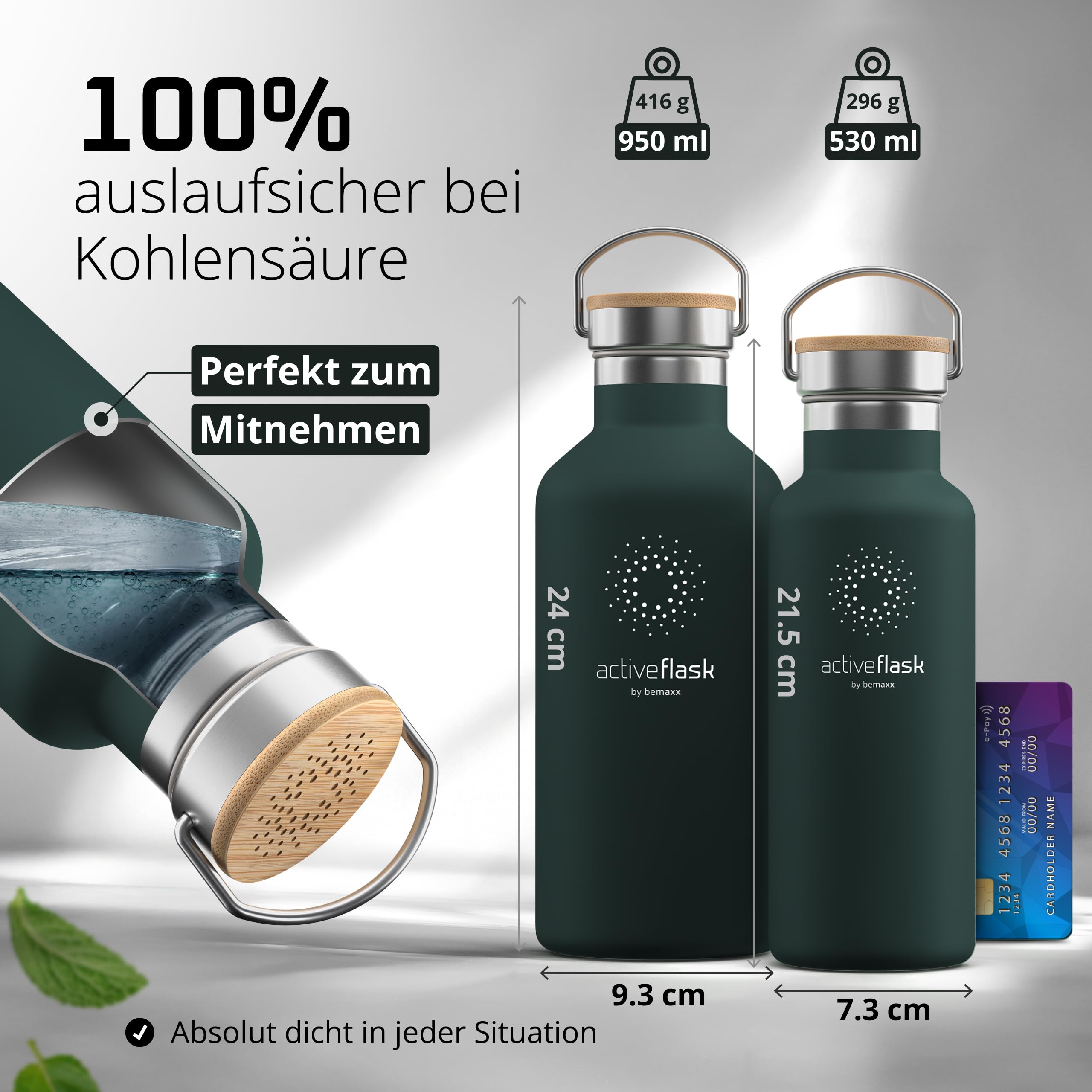 Trinkflasche Edelstahl mit Strohhalm, Infuser + 3 Deckel: BPA-frei, Auslaufsicher, Kohlensäure geeignet - Wasserflasche Fahrrad Thermosflasche Isoliert Isolierflasche Sport Wasser Flasche Kinder Tee