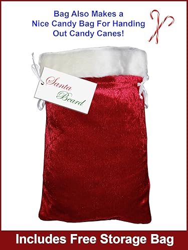 Miniatura 6 de Costume Adventure Juego de barba y peluca de Santa Claus de lujo, barba y peluca de Santa Claus, barba de Papá Noel, talla única