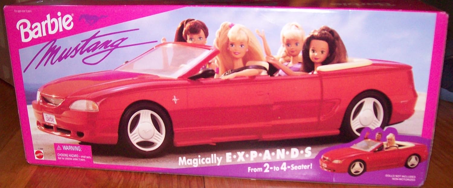 Barbie Ford Mustang Convertible Magically EXPANDS From 2-to-4 Seater!