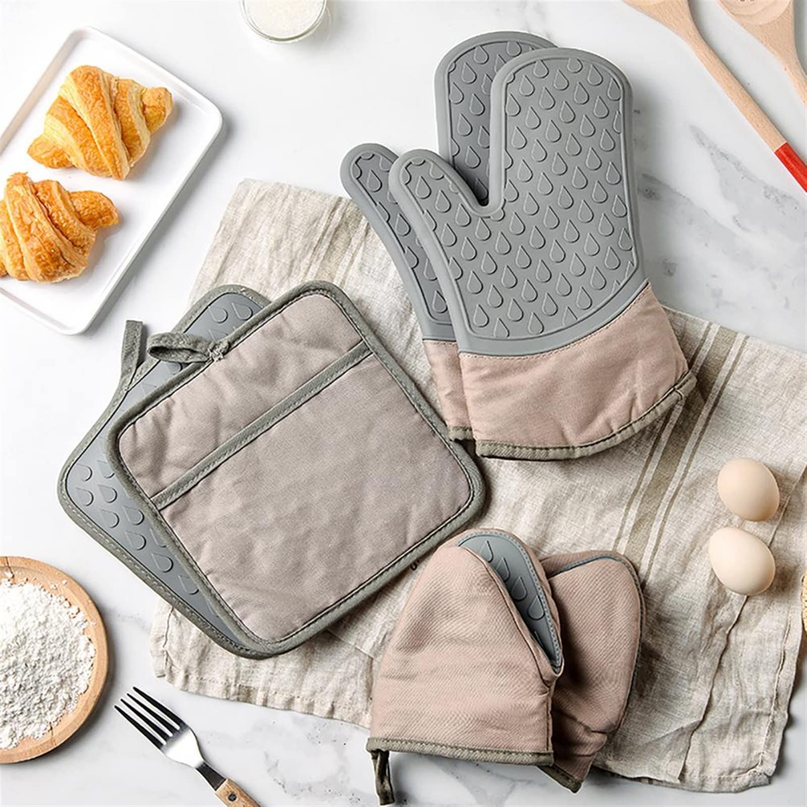 Gants isolants Pratiques for la Protection des Mains, Gants de Cuisson en Coton, Texture Transparente for de Boulangerie