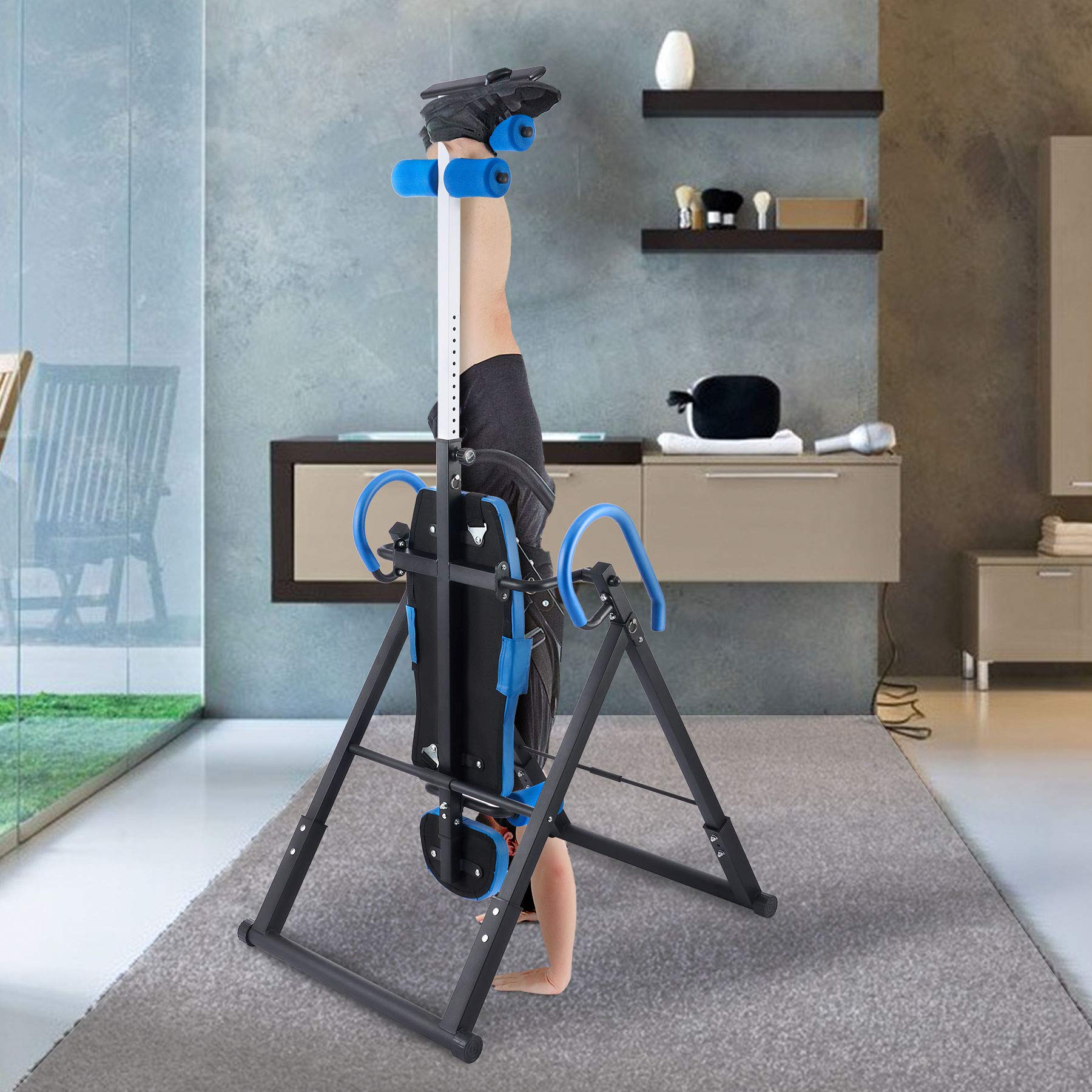 Z ZELUS Panca a Inversione Pieghevole Tavolo di Inversione Gravitazionale Macchina Invertita Altezza Regolabile Palestra Fitness per Casa per Il Sollievo dal Dolore alla Schiena
