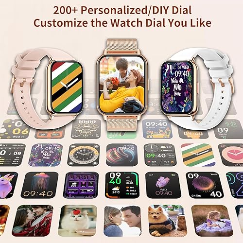 Miniatura 5 de Reloj inteligente y rastreador de actividad física para mujer, reloj inteligente de llamadas Bluetooth de 1.59 pulgadas, asistente de voz con