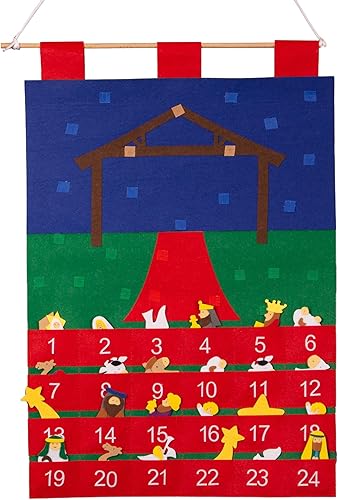 Miniatura 2 de Good Ruby Calendario de Adviento de fieltro para niños, cuenta regresiva para Navidad, calendarios de Navidad con bolsillos y 24 adornos temáticos