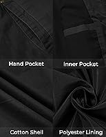 Vista 6 de WenVen Chaqueta militar de algodón casual de lona para hombre, ligera, con cremallera