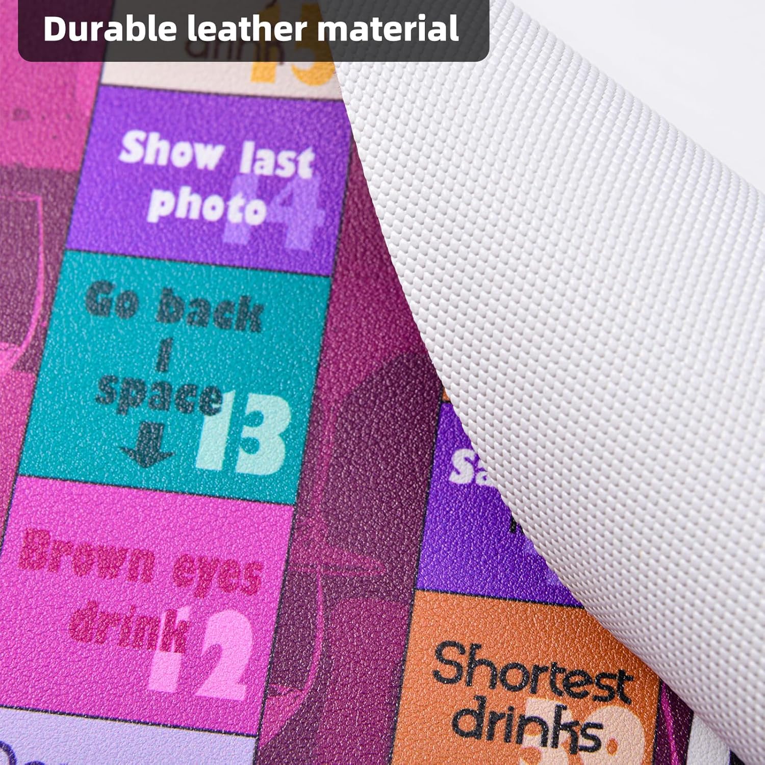 Drinking Games,Leather Mat Drinking Board Game for Adults,Interactive Girls Night Drinking Games,Bachelorette Party Games,Age 21+,2-8 Players