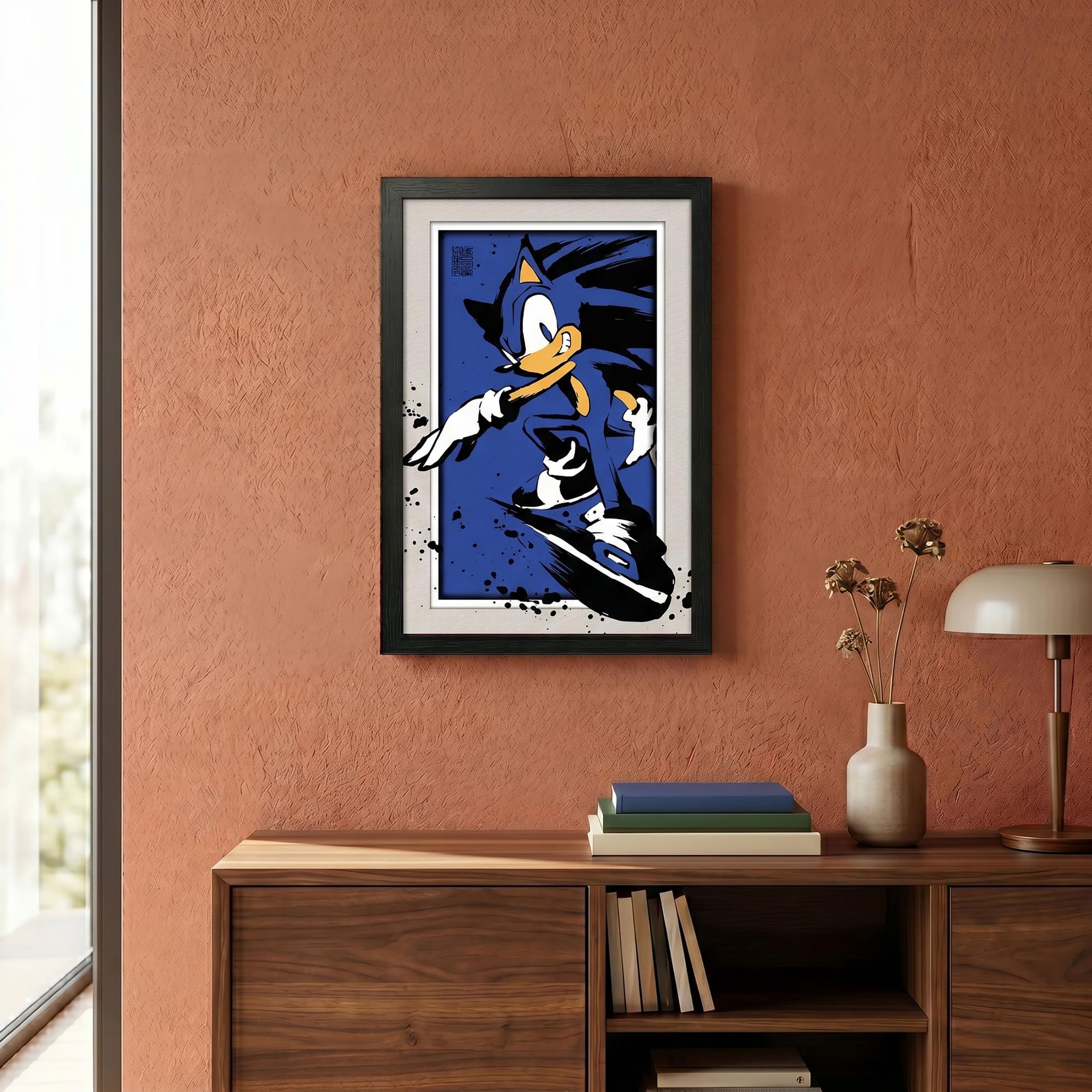 SEGA セガ ソニック ザ ヘッジホッグ◇額縁 壁掛けインテリア Amazon.co.jp: ピラミッドアメリカ ソニックポスターフレーム