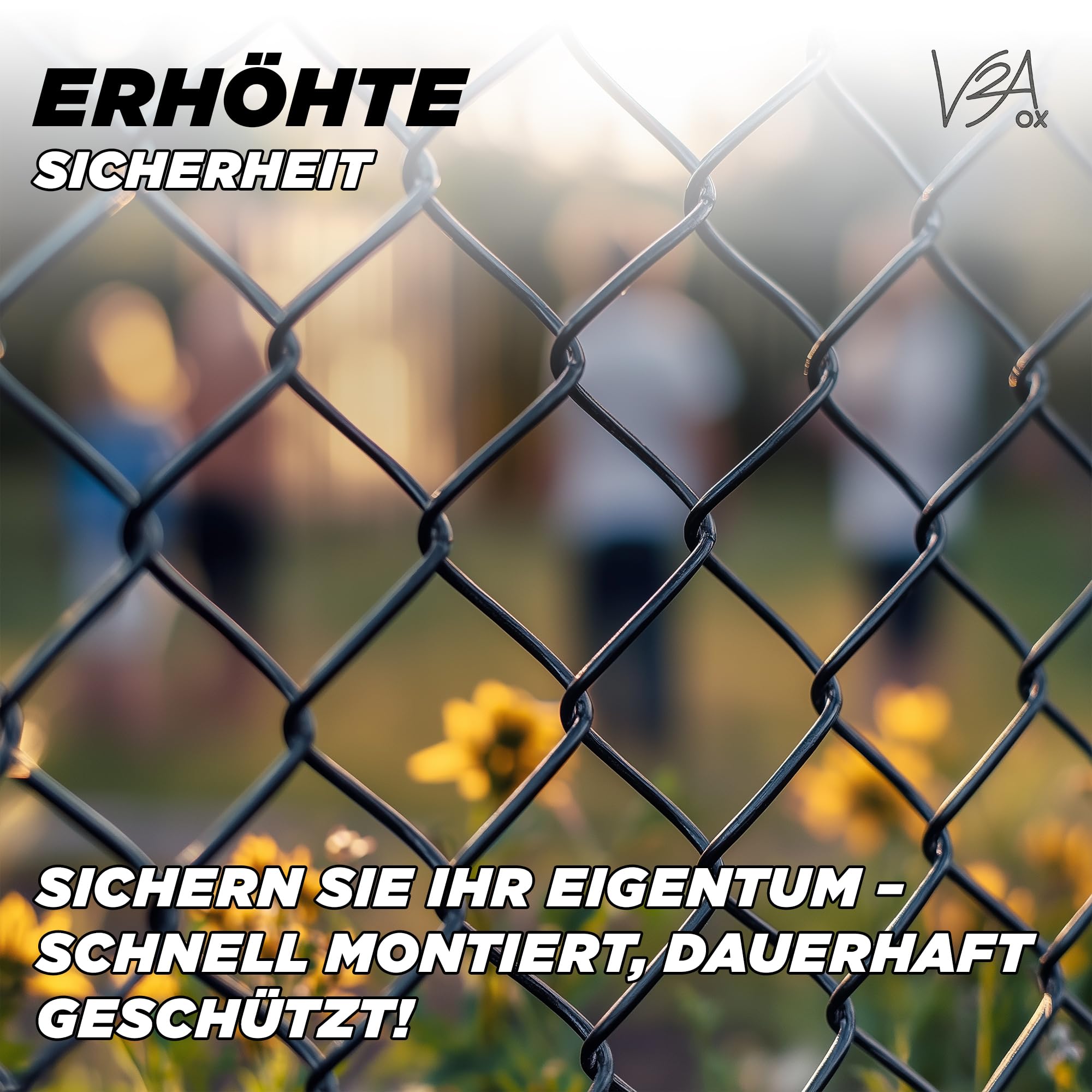 PVC-ummantelter Maschendrahtzaun in grün, Draht Ø 2,8 mm, Maschenweite 60 x 60 mm, Viereckgeflecht,