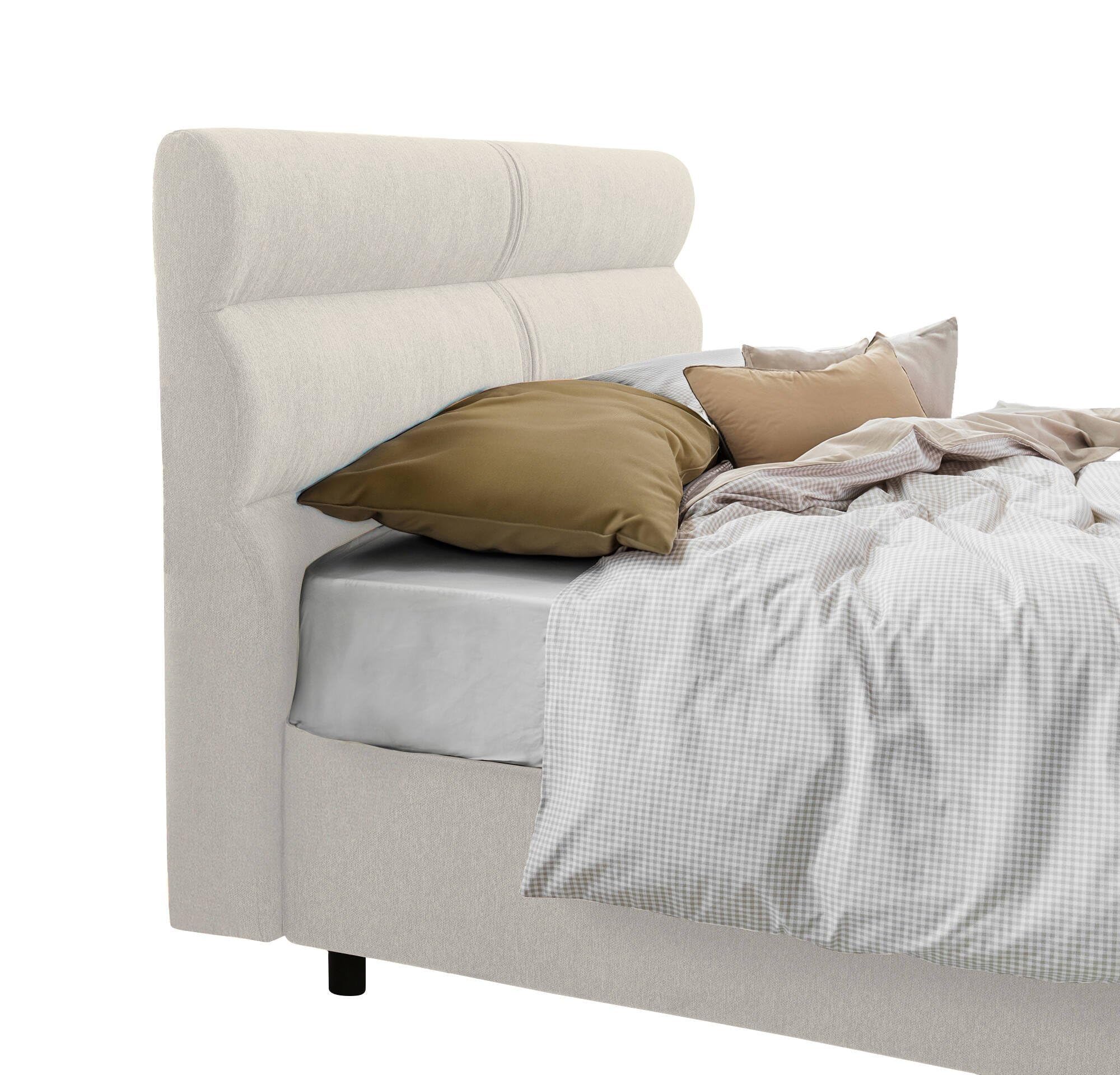 Dmora Cama de Plaza y Media Taddea Beige desenfundable contenedor, tamaño colchón 120 x 200 cm, Fabricado en Italia