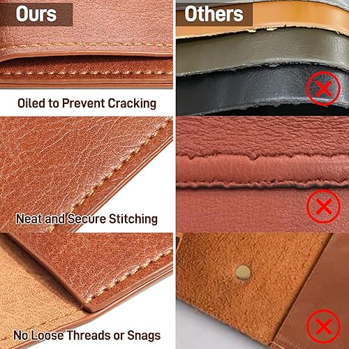 Miniatura 4 de QiXin Carpeta de archivos de piel sintética marrón para documentos, carpeta de documentos importantes con lazo de cuerda, funda para portátil