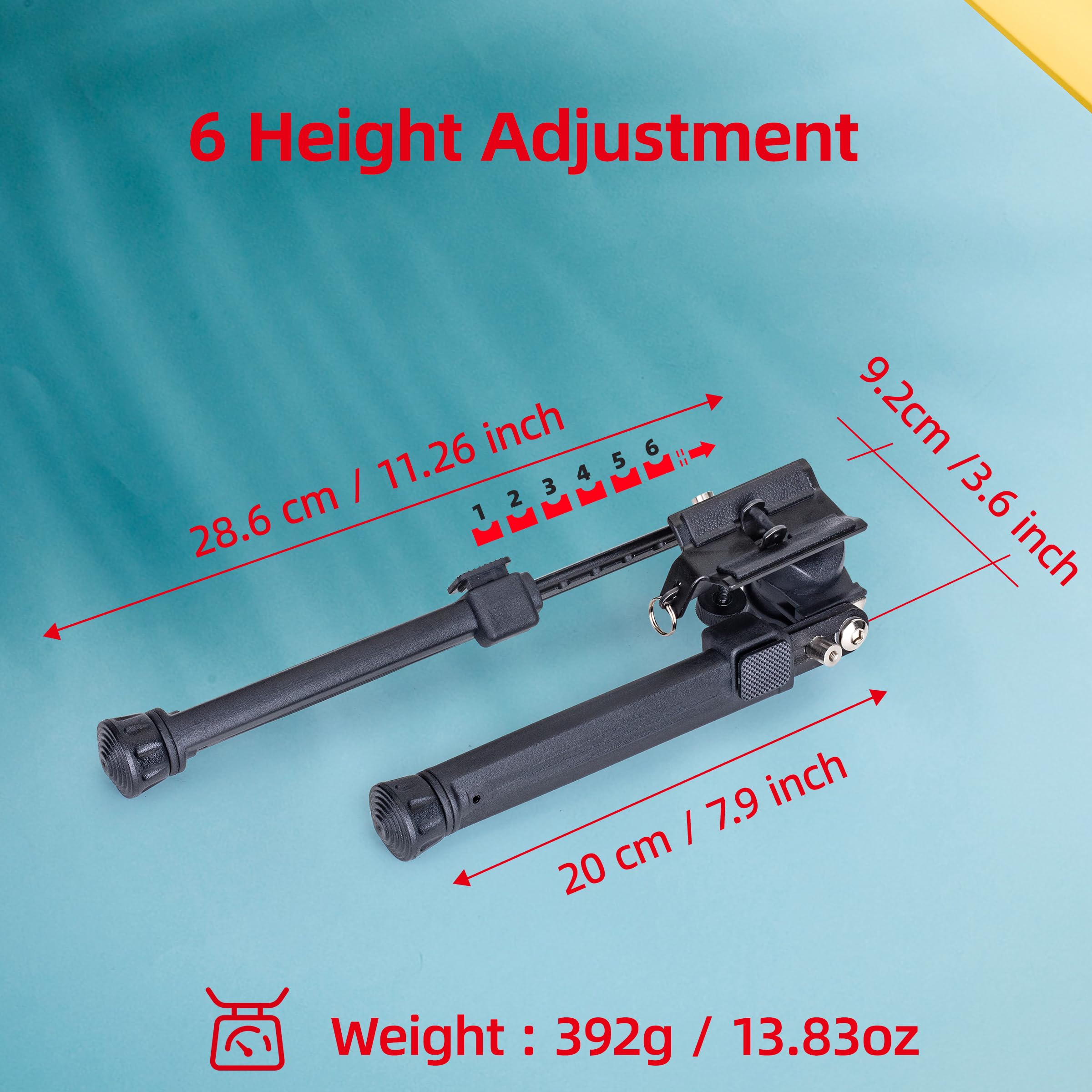 Elkeer - Bípode pivotante inclinable con 3 adaptadores, bípode de cámara ajustable con adaptador de tornillo de 1/4 pulgadas para actividades al aire libre