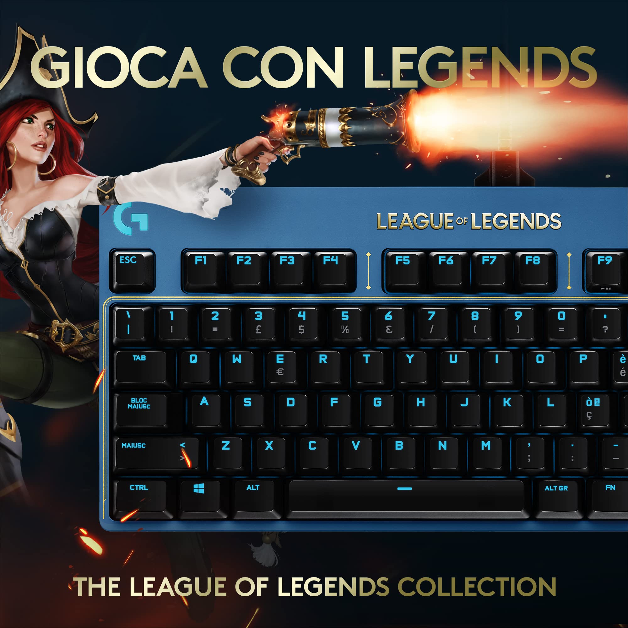 Logitech G Pro Tastiera Meccanica Gaming Edizione League of Legends Distribuzione tasti Paesi nordici