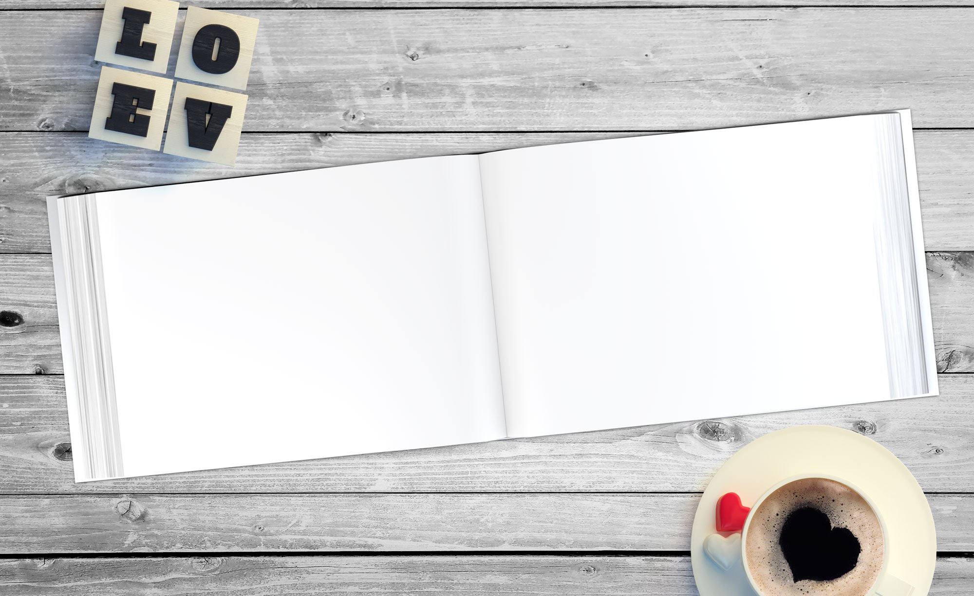 Gästebuch zur Hochzeits - PERSONALISIERT mit Namen & Datum - Hardcover Buch, 104 Seiten, DIN A4 quer | Hochzeitsgästebuch (Inhalt weiße Seiten - blanko, JA)