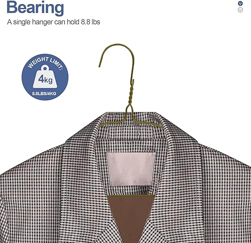 Miniatura 10 de Paquete de 100 perchas de alambre de metal a granel para abrigos, perchas de metal que ahorran espacio antideslizantes de 16 pulgadas, calibre 12,