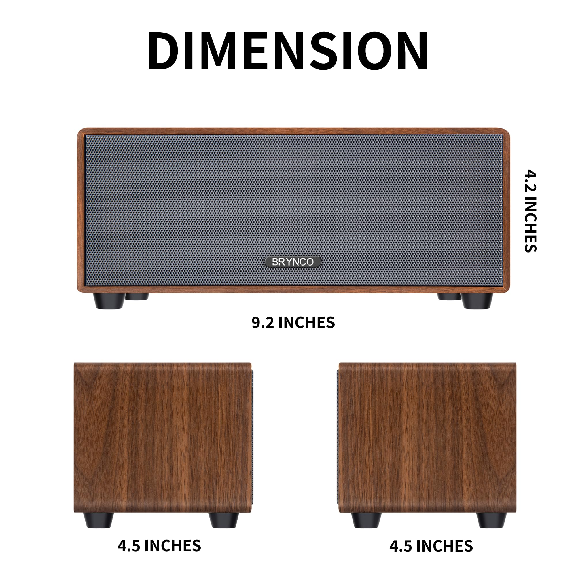 Altoparlanti cablati per computer desktop e laptop, alimentati tramite USB con jack audio da 3,5 mm, bassi ricchi e suono chiaro, per casa, ufficio, gioco (marrone elegante)