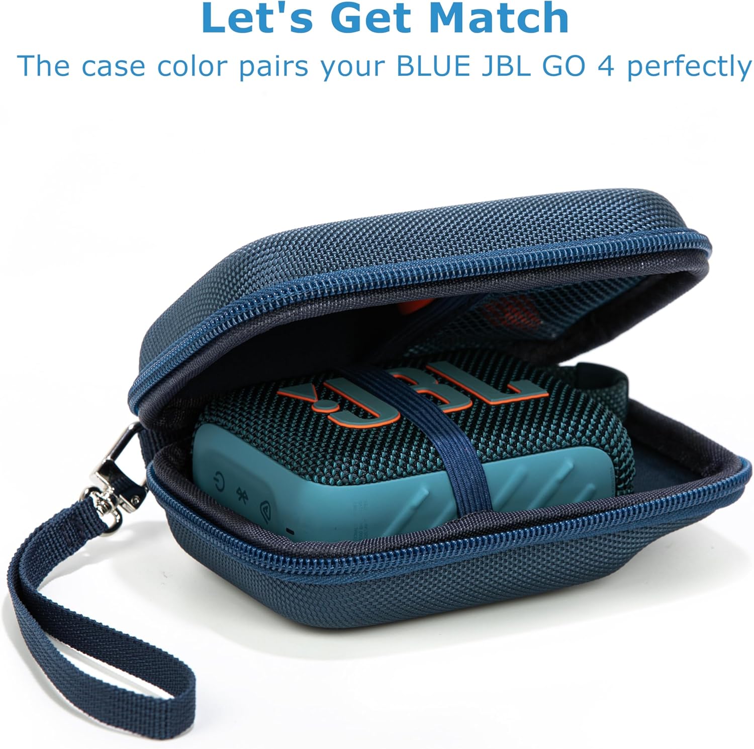 Ginsco 2025 New Case for JBL Go 4 - Ultra-Portable, Waterproof and Dustproof Bluetooth Speaker, for Go 3 - Mini Bluetooth Speaker, Travel Carrying Case Hard Shell Cases with Detachable Strap (Blue) - Image 4