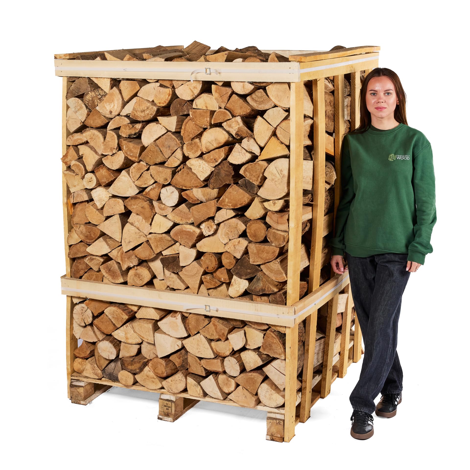 Certainly Wood Kiln Dried Hardwood Logs in Crates. Premium Firewood ideal for Woodburners, Log burners, BBQ's (Extra Large Oak/Birch Crate)