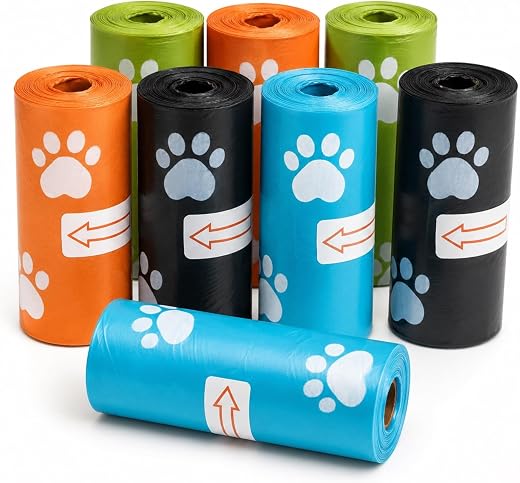 PETS EMPIRE Roll Dog Poop Bags Extra Thick and Strong Leak Proof Poop Bags for Dogs (8 pack)