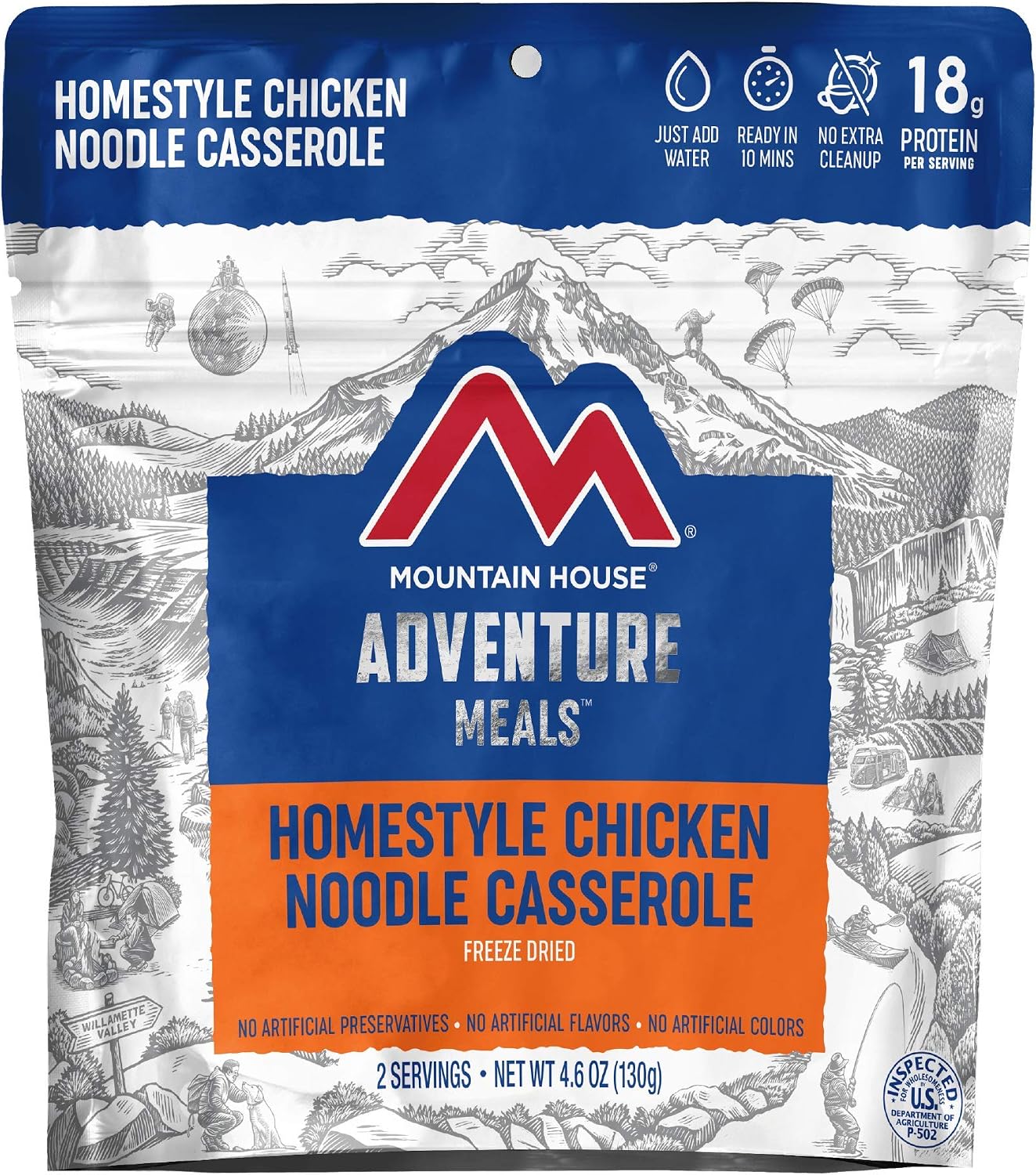 Mountain House Homestyle Chicken Noodle Casserole | Freeze Dried Backpacking & Camping Food | 2 Servings