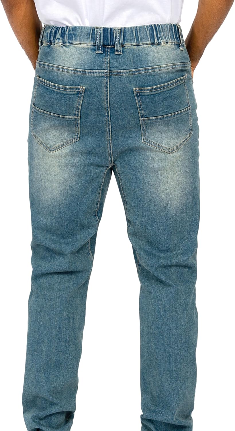 VICTORIOUS Men's Drop Crotch Joggers Denim Jean Pants - Image 4