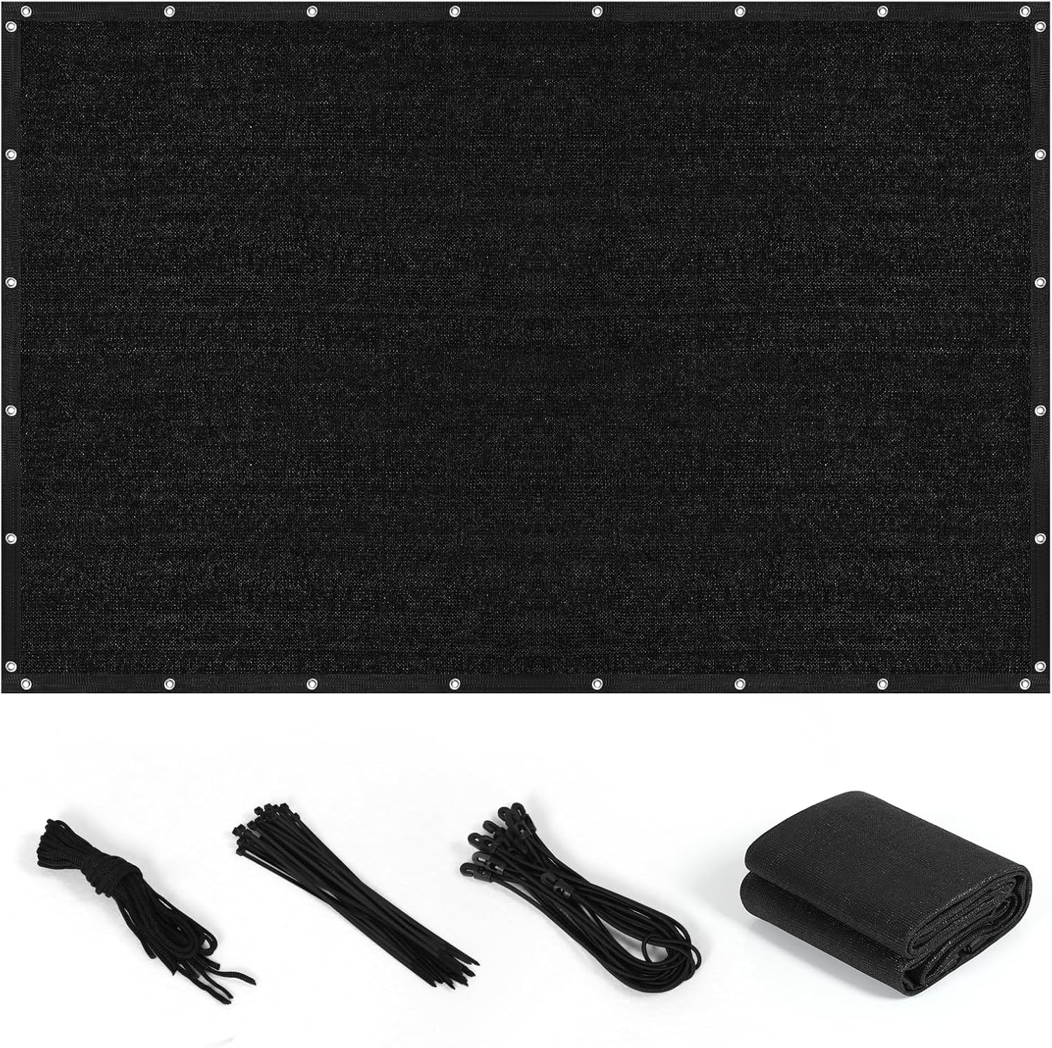 90% Shade Cloth with Grommets, 8 x 10 FT Sun Shade Tarp Pergola Shade Cover Canopy, UV Block Privacy Sun Screen for Outdoor, Patio, Garden, Porch and Deck, Black