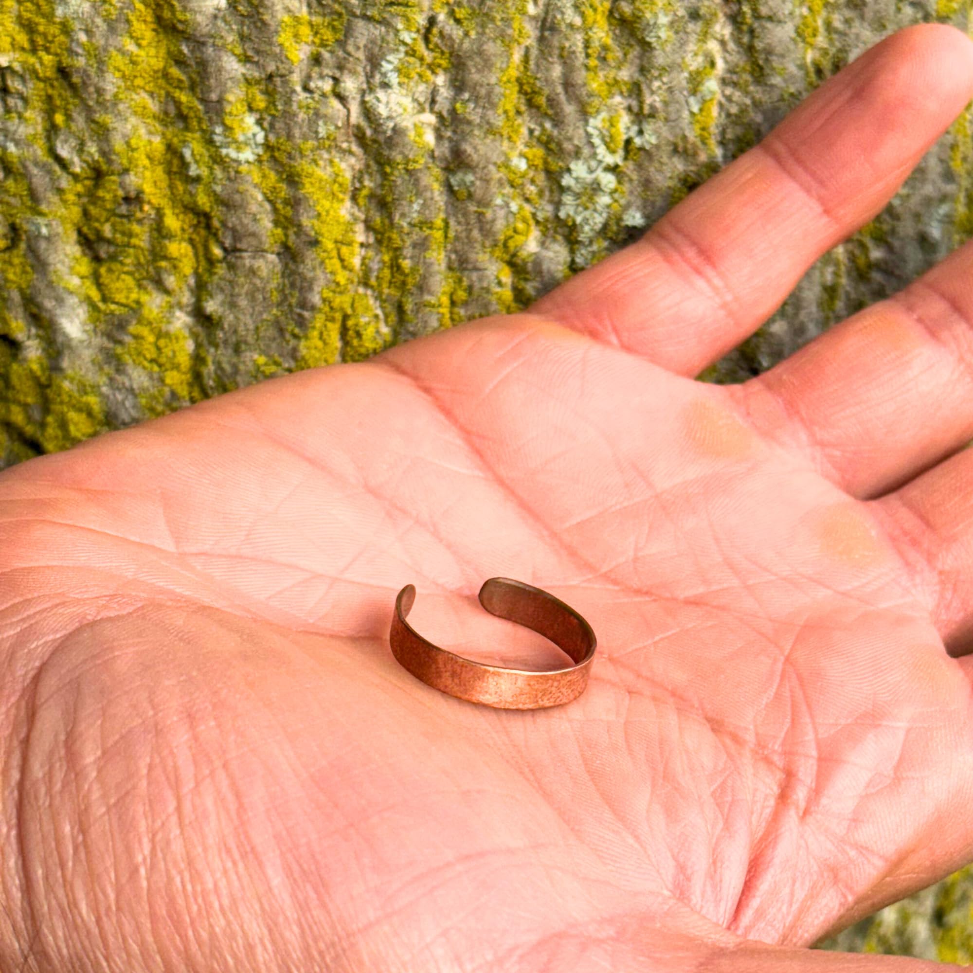 Antica Fucina Rho® Verstellbarer Ring aus reinem Kupfer | Fein und schlicht – 0,8 mm Metallstärke | Handgefertigt in Italien | Für Damen und Herren | Unisex