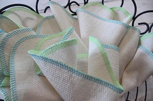 Miniatura 2 de Turquoise and Lime two tone undyed natural Paperless towels - 1 dozen