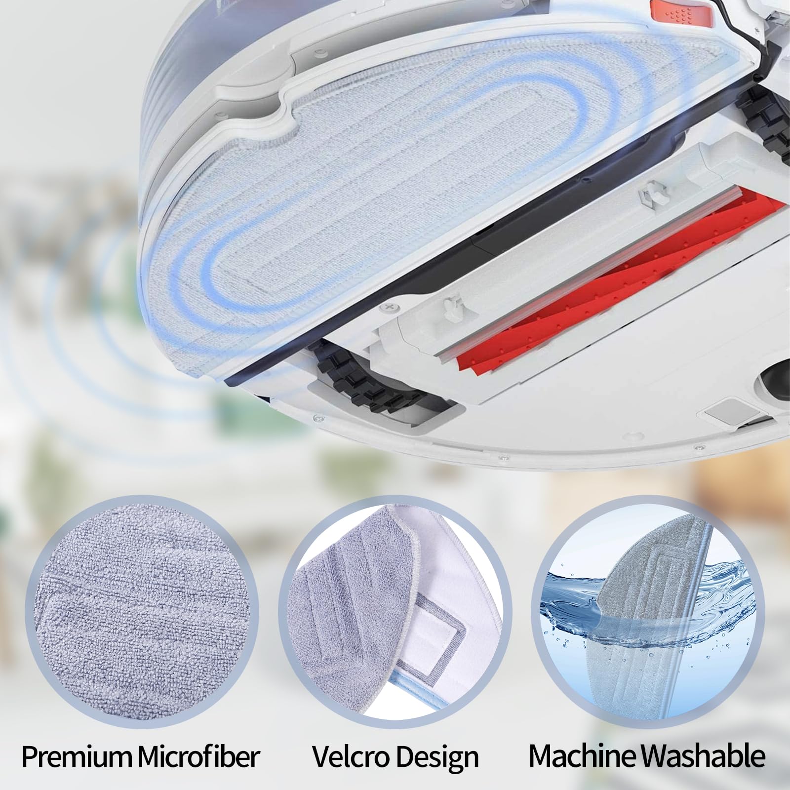 6 Panni Mocio In Microfibra Per Xiaomi Roborock S7 T7S Plus – Ricambi Lavapavimenti Per Aspirapolvere Robot