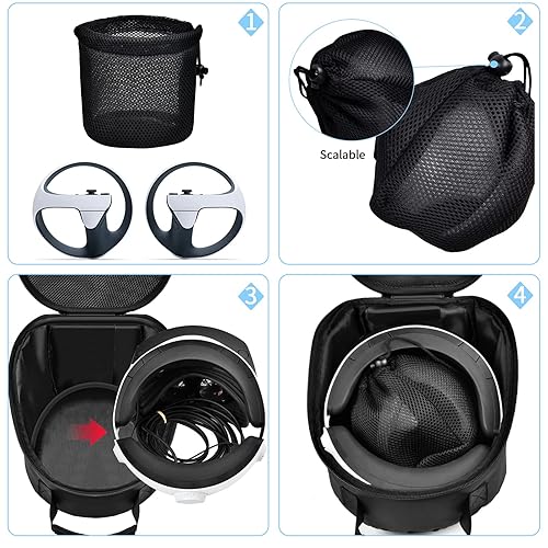 Miniatura 3 de Steadtep Carrying Bag Compatible with PS VR2 Gaming Headset and Touch Controllers, Also Fit for Meta Quest 3, for Oculus Quest 2, Travel Storage