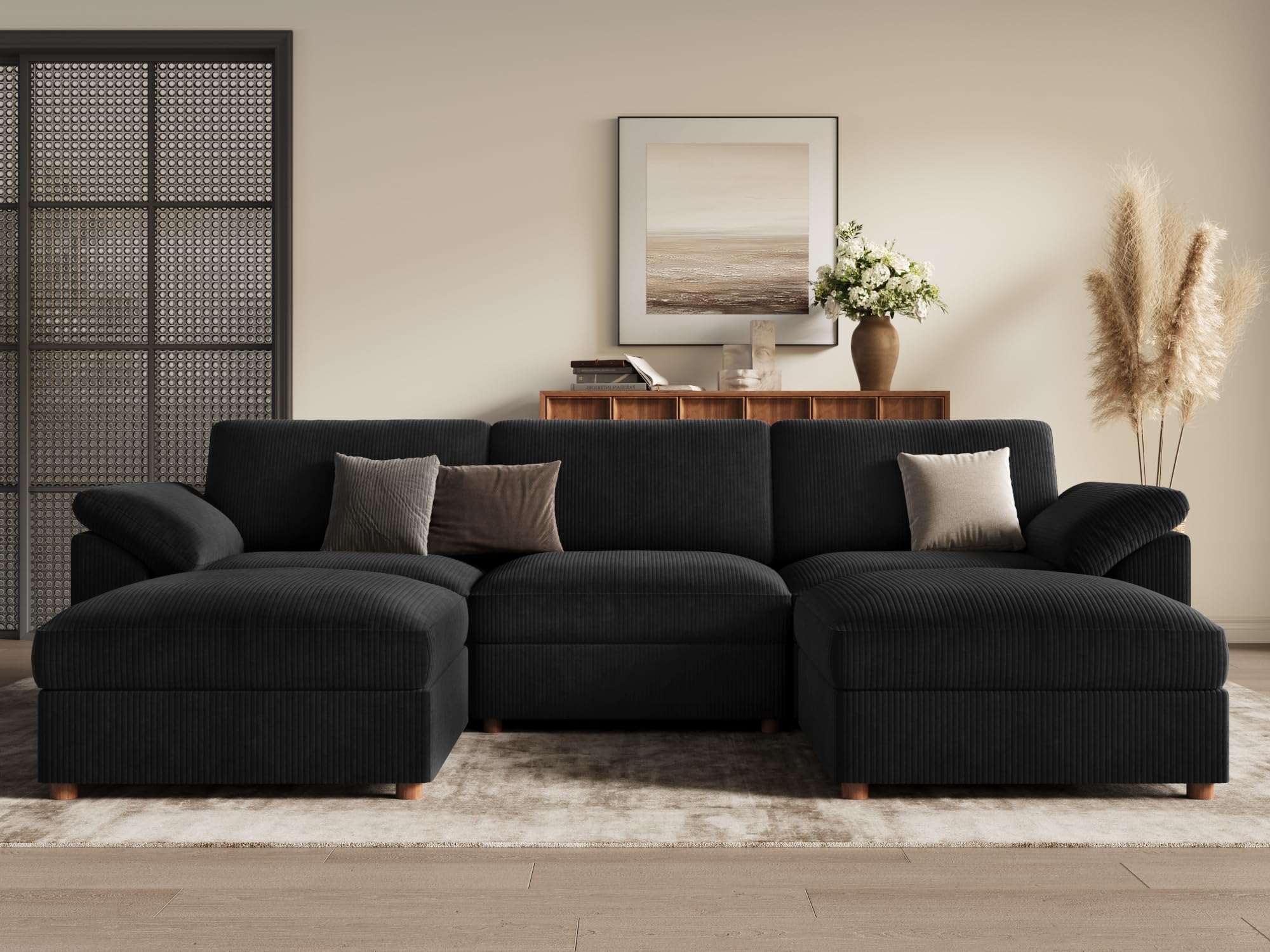 EASE MOOSE Black U-Shape Sectional
