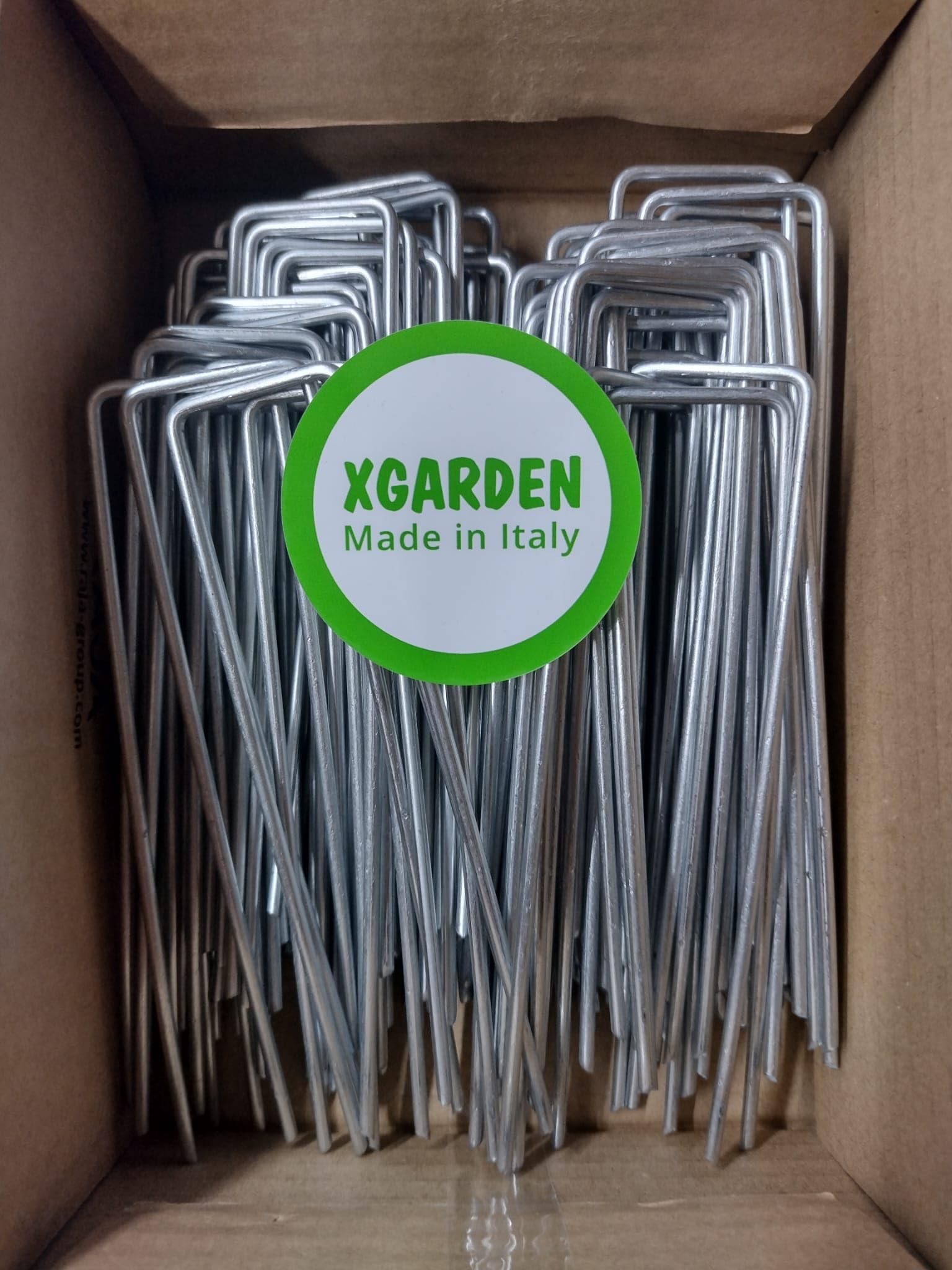 XgardeN Picchetti per telo pacciamatura (500 pz) 150x30 mm Acciaio zincato a caldo antiruggine EN 10204 3.1