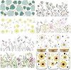 Rngmsi UV DTF Cup Wrap - 8 Sheets Sunflower UV DTF Cup Wraps for 16 oz Butterfly Flowers Car UV DTF Decals Waterproof Floral Personalized Uvdtf Cup Wraps for Glass Cups DIY Wood Crafts