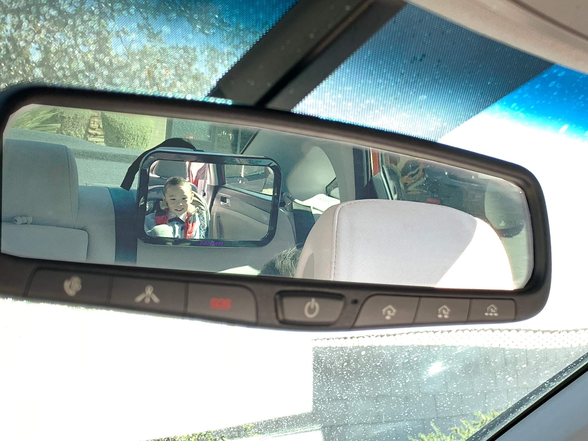 Baby Backseat Mirror - Safely View Infant in Rear Facing Seat - Full 180-degree view of your Newborn from your rear-view mirror