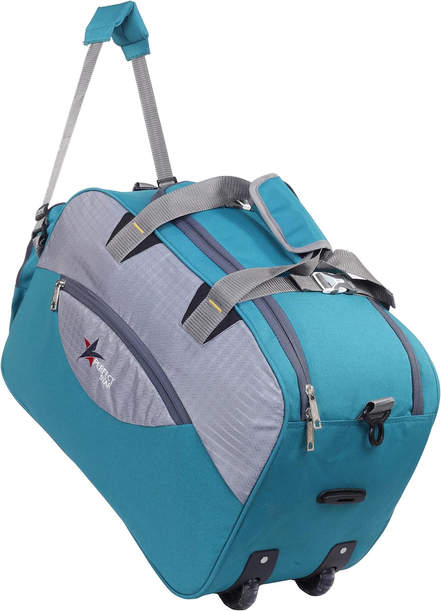 Travel Bags Luggage for Travelling Men, & Women Carry Wheeler Light Weight 65 L 2 Compartments, Adjustable Shoulder Strap, 61x51x38cm (Teal Blue)